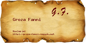 Groza Fanni névjegykártya